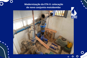 Modernização da ETA II: colocação do conjunto motobomba
