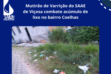 Mutirão de Varrição do SAAE de Viçosa combate acúmulo de lixo no bairro Coelhas