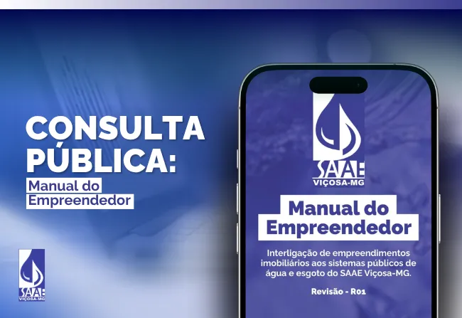 SAAE Viçosa abre consulta pública para novo Manual do Empreendedor 