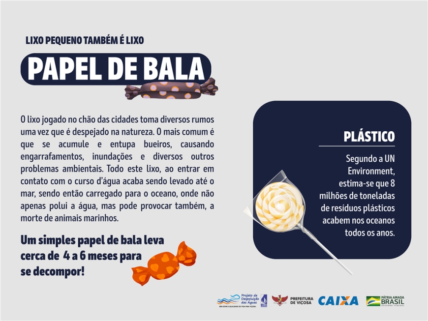 Lixo pequeno também é lixo - Papel de bala