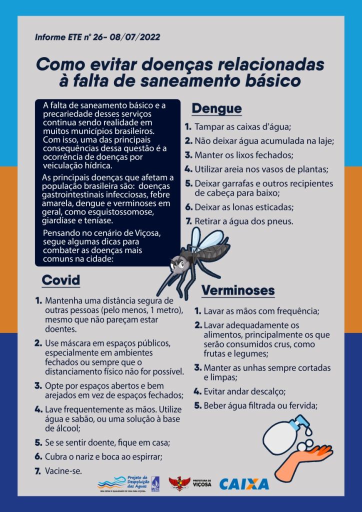 Como evitar doenças relacionadas a falta de saneamento básico